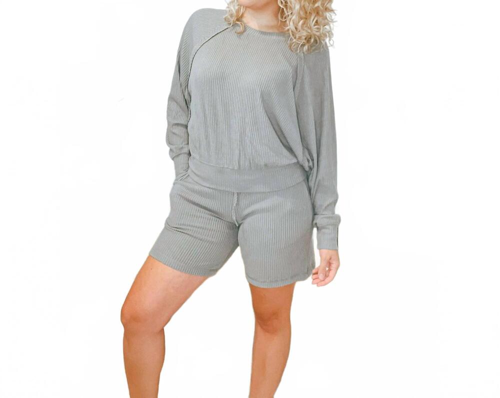 NEW MONO B rena ribbed top in moon mist